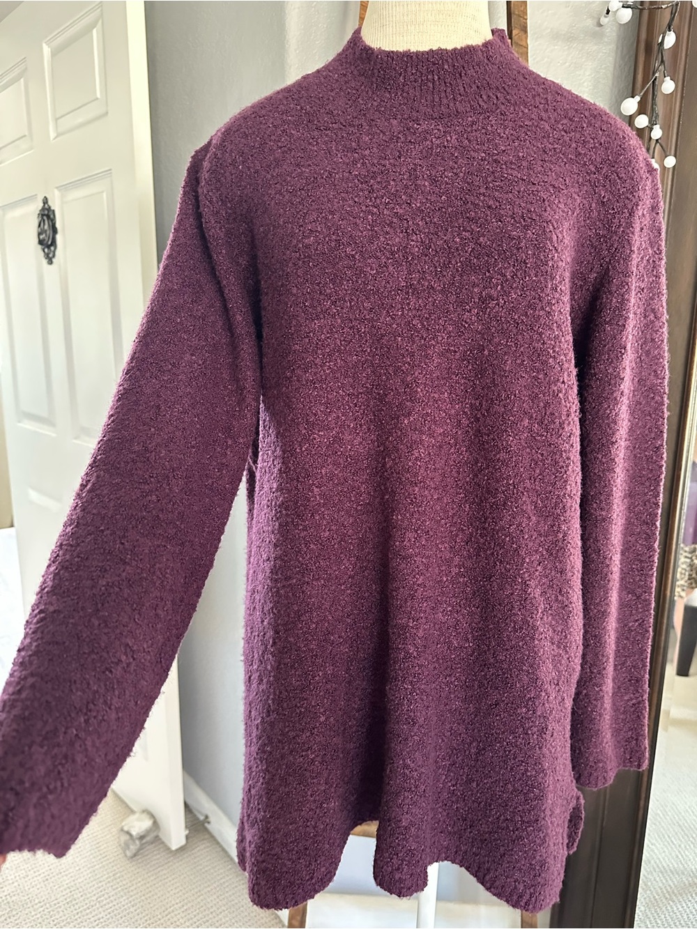 Calvin Klein Plum Mock Neck Tunic Sweater, size XL - Picture 4 of 14
